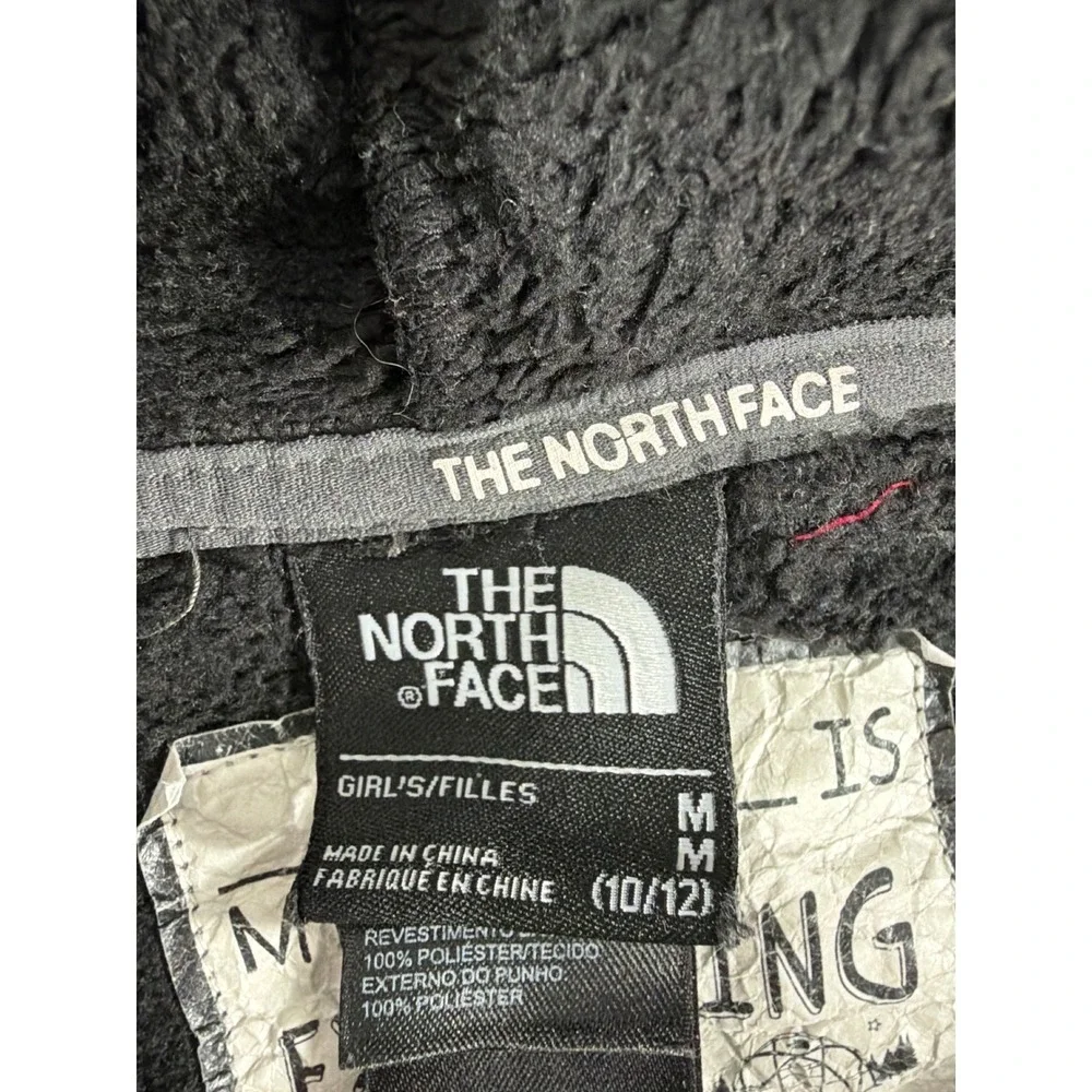 The North Face Girls Oso Hoodie Black Full Zip Fleece Jacket Size‎ M 10/12